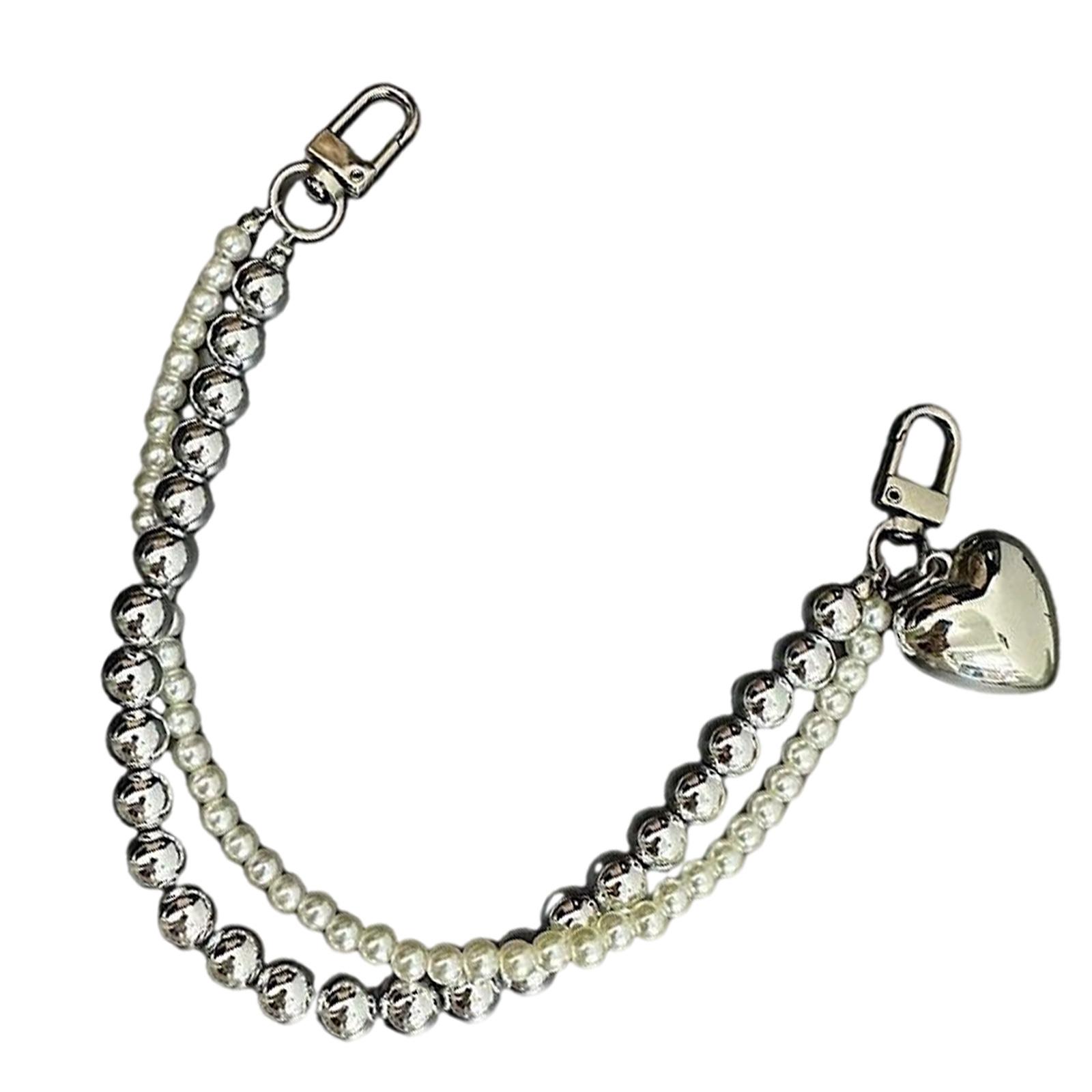 

Practical Handmade Beadwork Heart Hanging Ornament Versatile Phone Charm Portable for Styles Upgrades Daily Use