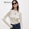 MO&Co. Women's MC Embroidered Semi-Turtleneck Slim-Fit Knit Top