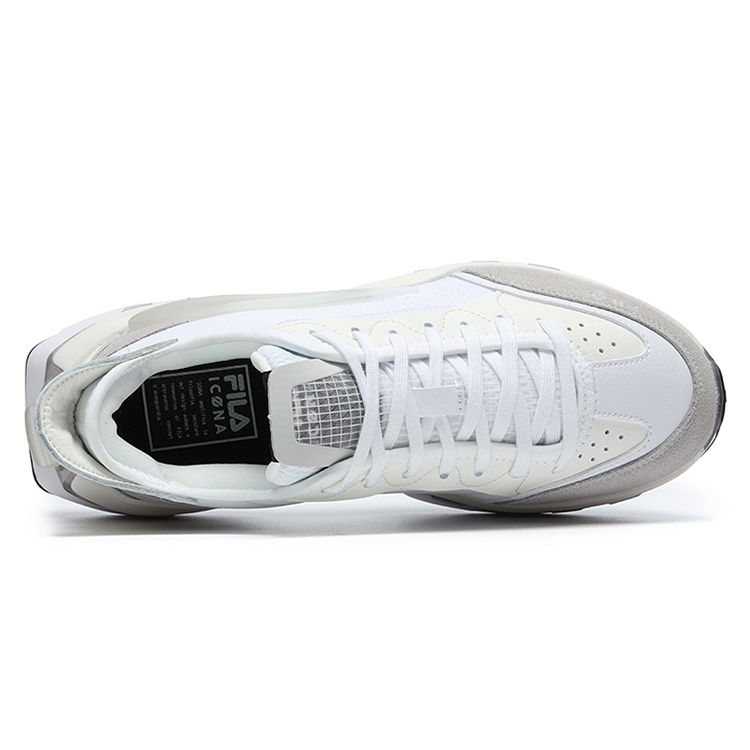 Fila Km Fabric Synthetic Leather Sports Comfortable Low-Top Lifestyle Casual Shoes Women Casual Shoes White Gray F12W233113FBV