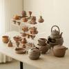 Handmade Coarse Pottery Covered Bowl Japanese Retro Old Rock Clay Tea Brewing Tool High-end Kung Fu Gaiwan Ceramic Tea Bowl