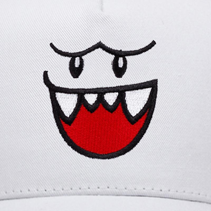 Cute and happy face three-dimensional embroidered baseball caps, men's and women's outdoor sports event mesh baseball caps