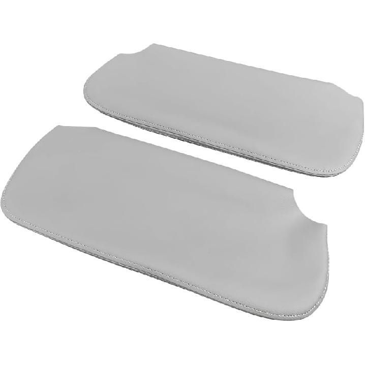 Sun Visor Cover Pair, Microfiber Leather, Gray Stitch Sun Visor Replacement Cover Skin Fits for 1993-2002 Chevy Camaro Pontiac Firebird