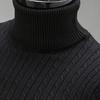 Sweater Solid Color Comfortable Acrylic Elastic Men Knitted Sweater for Daily Life