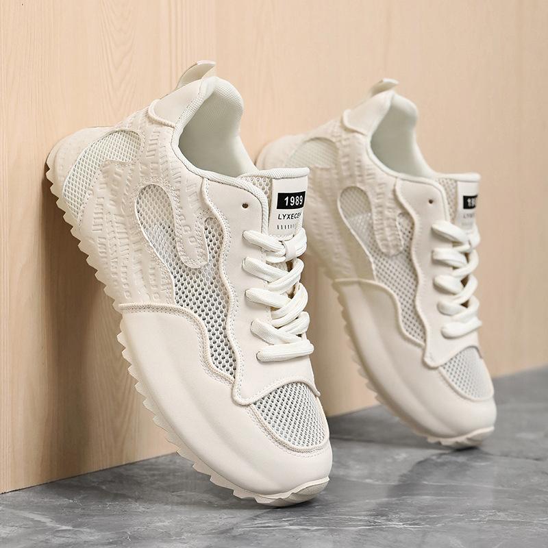 

Extra large size, summer new dad shoes Douyin same thick-soled mesh solid color versatile fashion trend sports 39 бежевый