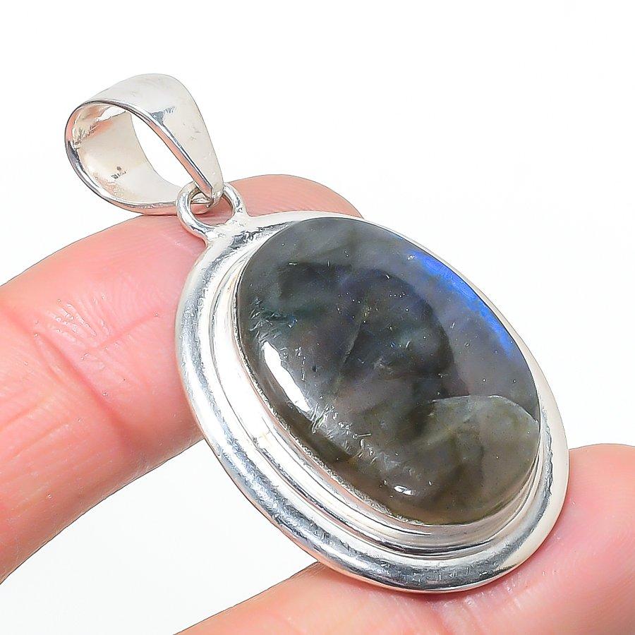 Natural Labradorite Gemastone 925 Sterling Silver Jewelry Pendant 1.97 AP-14522