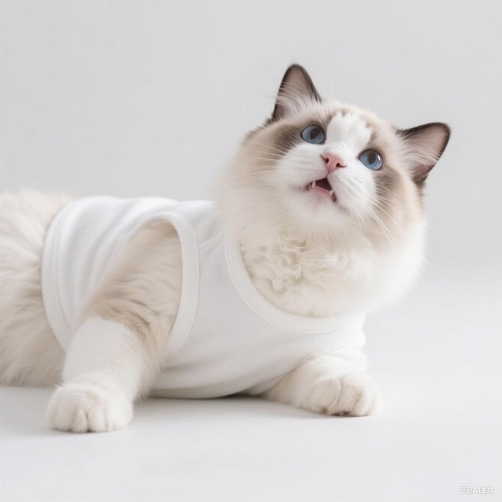 1 Pc Pet Vest, Text Print Summer Breathable Cat Clothing, Siamese, Ragdoll Silver Tabby Vest