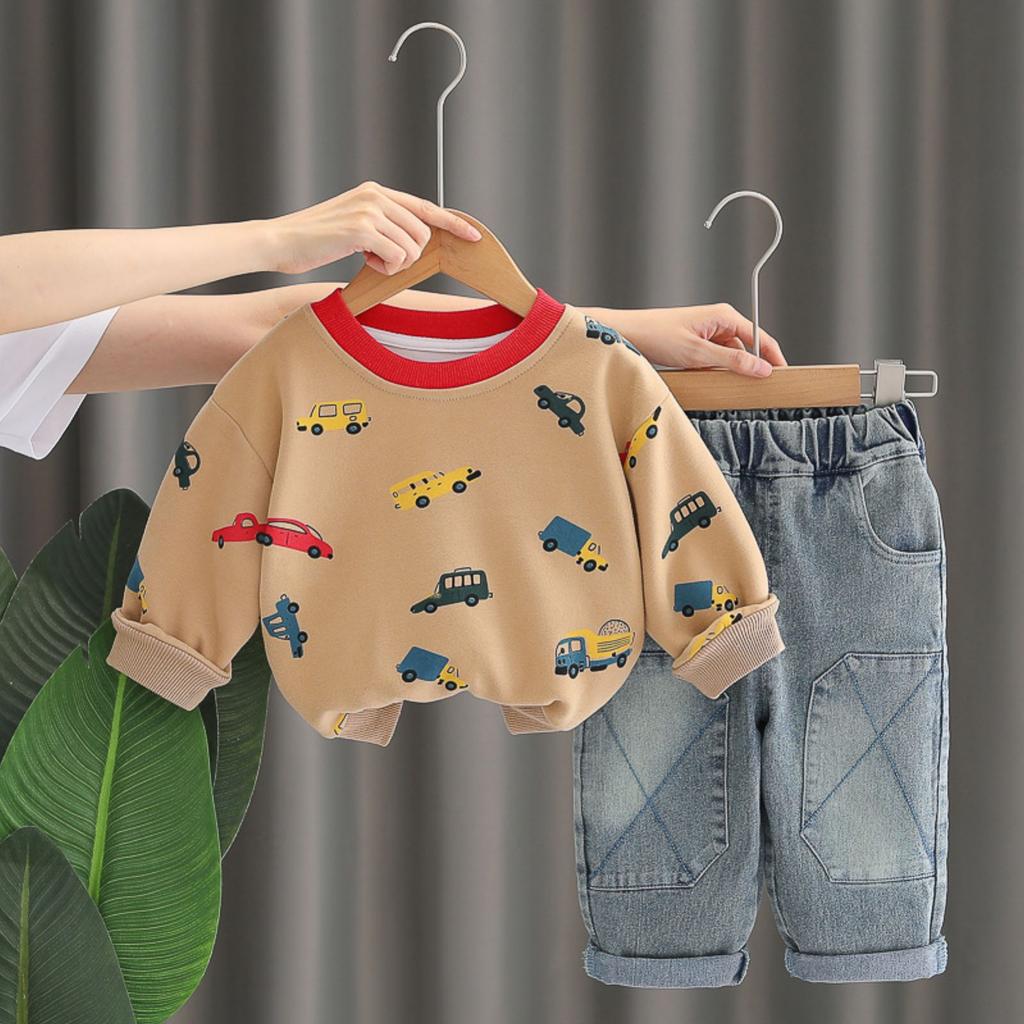 Kids Casual Long-Sleeve Set, Comfortable Daily Wear Outfits