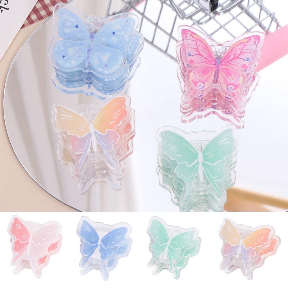 Gradient Butterfly Acrylic Paper Clip Paperclip Cartoon Memo Clip Cute PP Clip  Photo Clamp