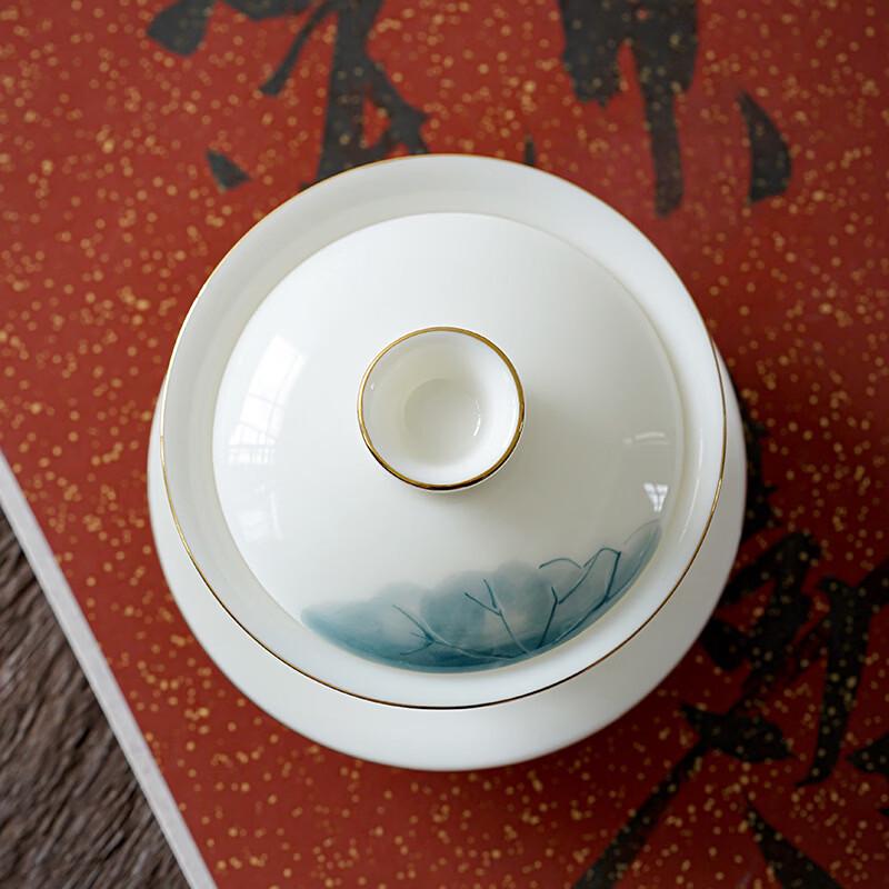 Shangqi Hand-painted Lotus Gaiwan Teacup