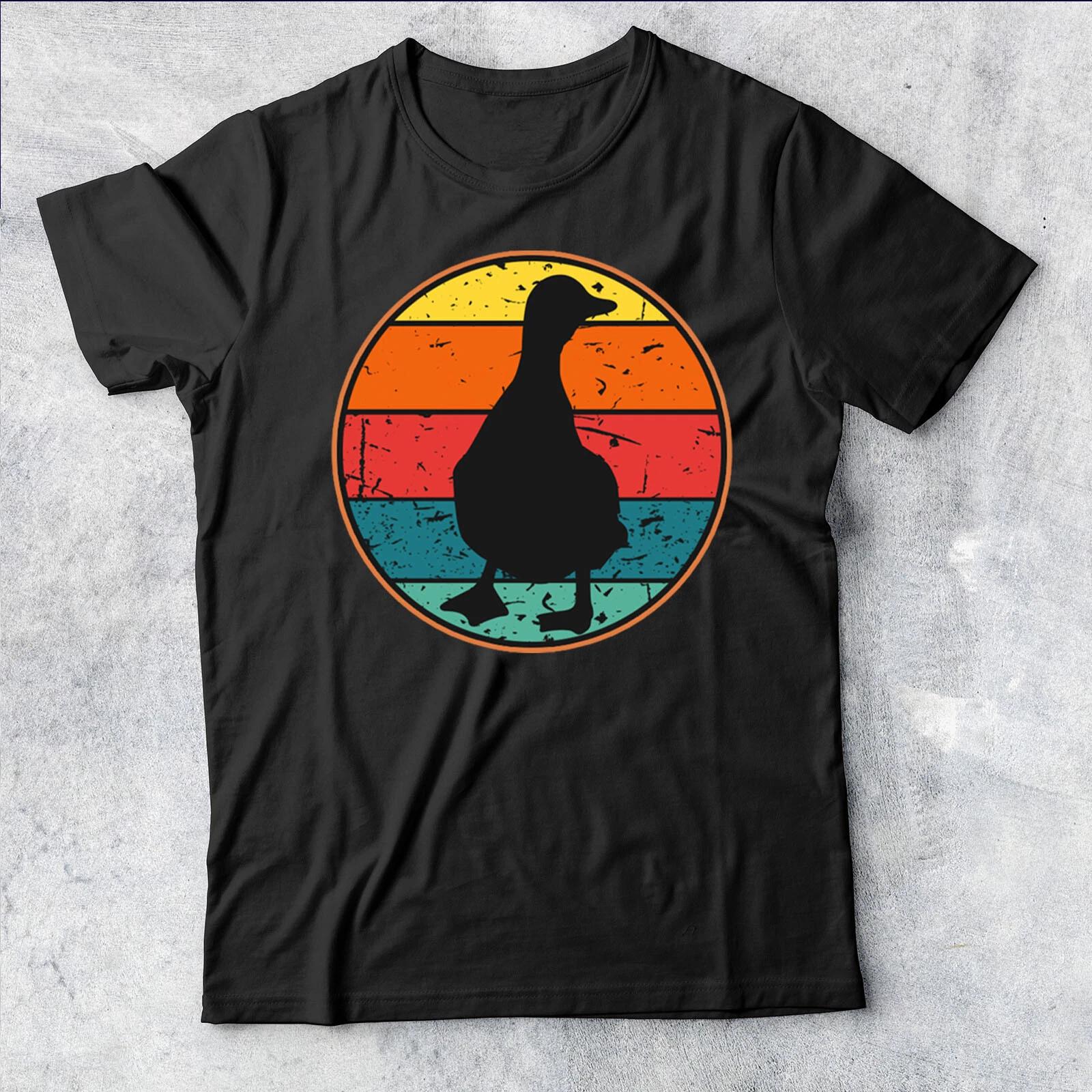 Retro Vintage Sunset Duck Lover Owner Funny s Top Mens T-shirt #DM M