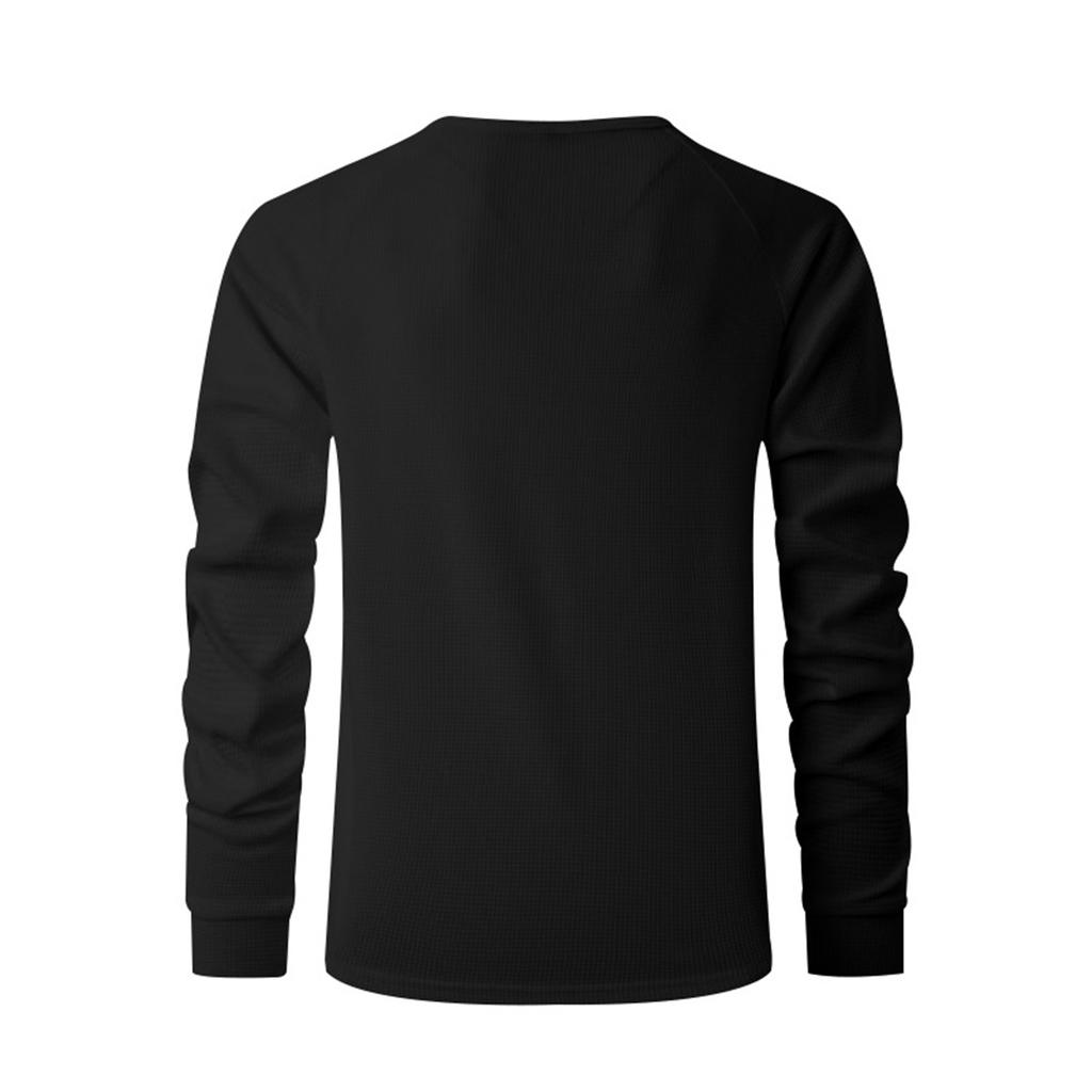 Men's Casual Solid Color Buckle Quick Dry Shoulder  Long Sleeved