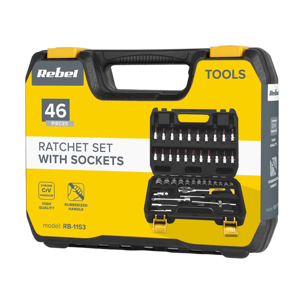 Rebel 46-piece ratchet socket wrench set