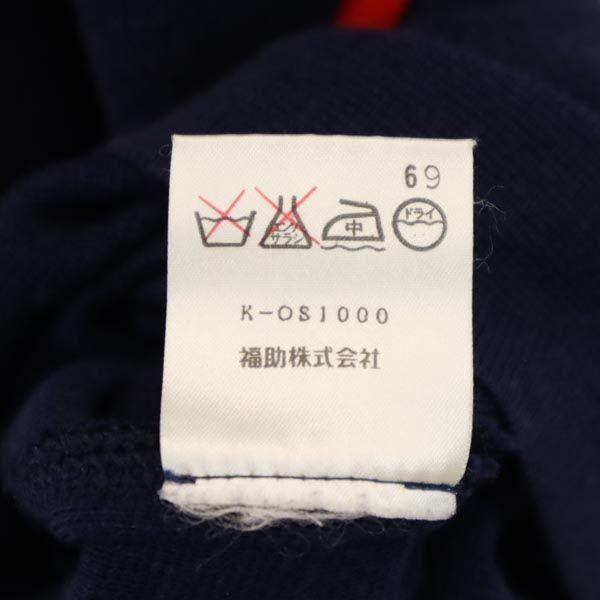 YVES SAINT LAURENT Short sleeve one piece M Navy system Heart Pocket Women Used