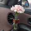 Wood Car Hydroculture Flower Vase Glass with Clip Air Vent Test Tube Flower Holder For Car Interior Plant Decor