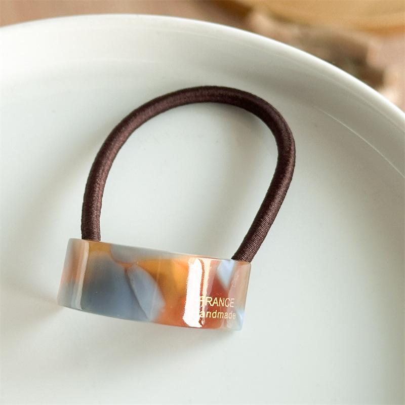 

Корейские резинки для волос с уксусной кислотой, модные простые принты, эластичные резинки для волос, аксессуары для волос для девочек, конский хвост, головной убор бежевый