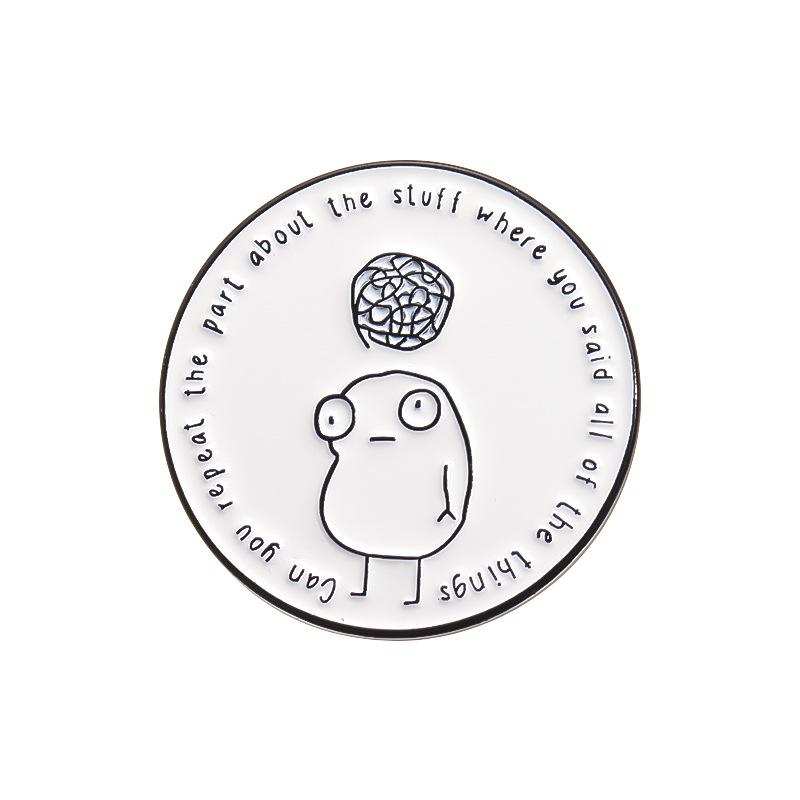 Niedliches tierförmiges Metallabzeichen-Set mit lustigen englischen Buchstaben