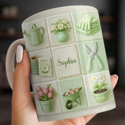 Ceramiczny Kubek Ogrodniczy z Reliefem 3D w Stylu Pasterskim Odporny na Ciepło Kubek do Kawy i Herbaty Naczynia Inspirowane Naturą
