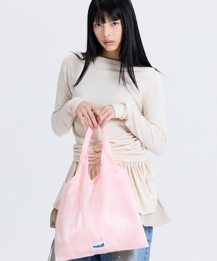 Macni Sheer Silky Shoulder Bag Pink