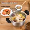 304 Stainless Steel Multi-Purpose Cookware: Soup, Milk, Baby Food, Porridge, and Hot Pot for Gas and Induction Stoves.
