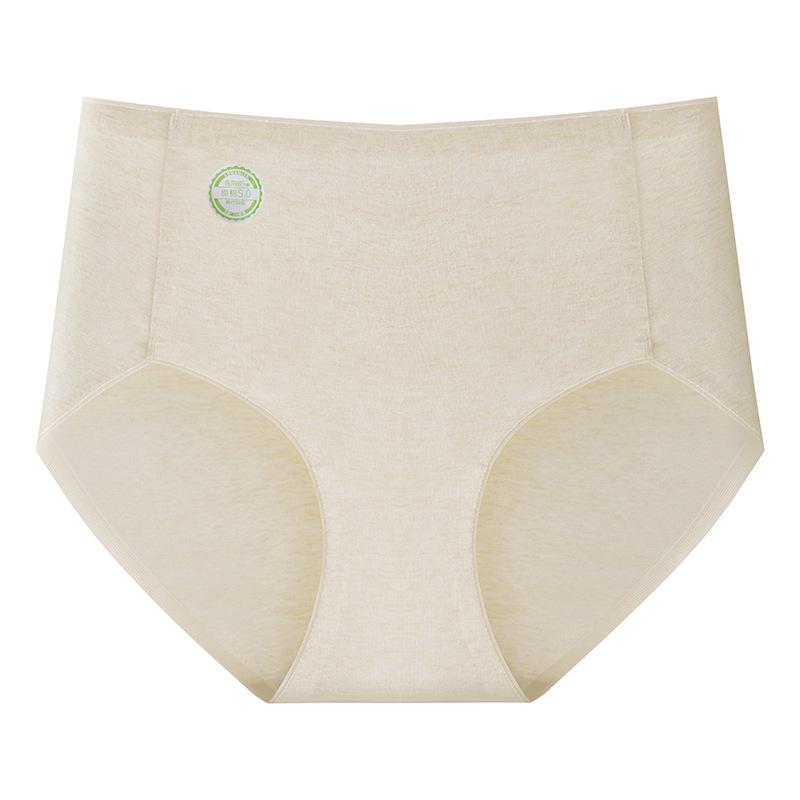 Female Spring and Autumn Cotton 7A Antibacterial Extension Crotch High Waist Abdominal Breathable No Trace Briefs