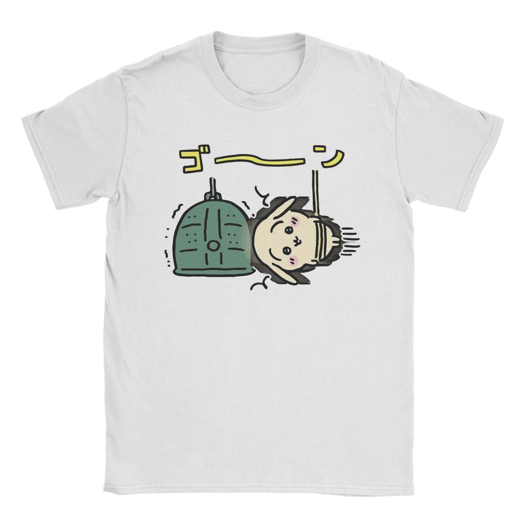 Chiikawas Buddhist TShirts for Men Vintage Pure Cotton Tees Crewneck Short Sleeve T Shirt Plus Size Clothes