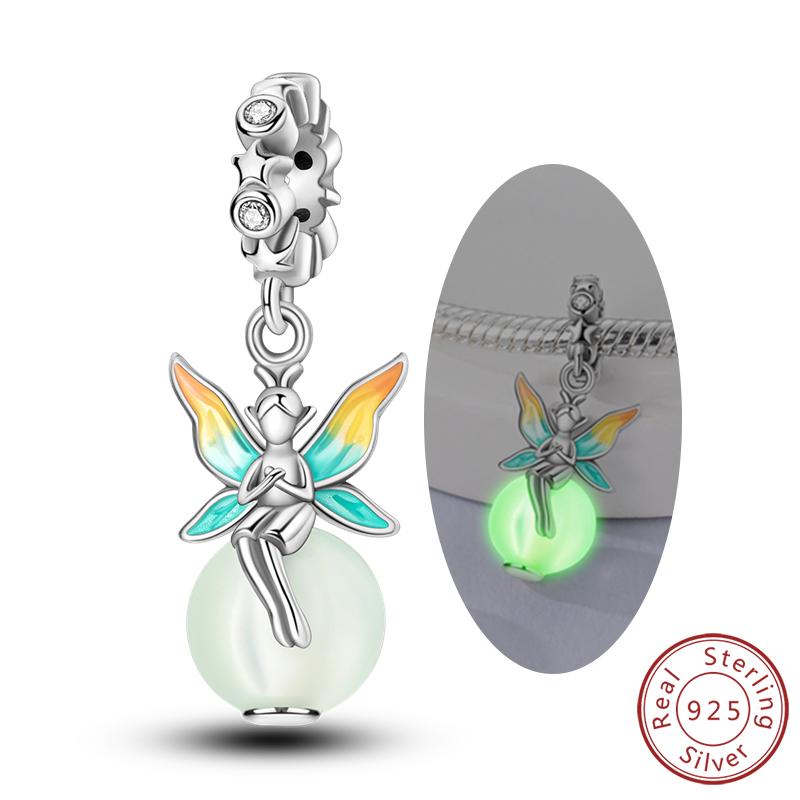 Luminous Series Copper Charms Beads Pendant Firefly Elf Paw Planet Charm Fit Original Bracelet Women Jewelry Gift