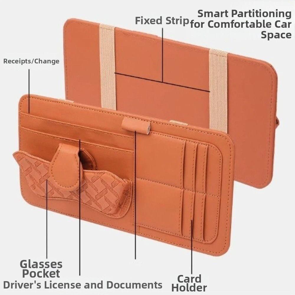Save Space Car Ticket Holder Multifunctional Sunglasses Holder Car Visor Organizer Bank Card