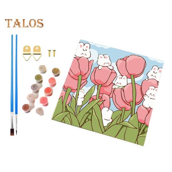 

Набор для рисования по номерам для взрослых и детей, без рамы, цветы, акриловая краска на холсте, набор для цифровой живописи маслом для домашнего декора стен B