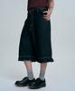 MOO Indigo Frill Bermuda Denim Pants - Black