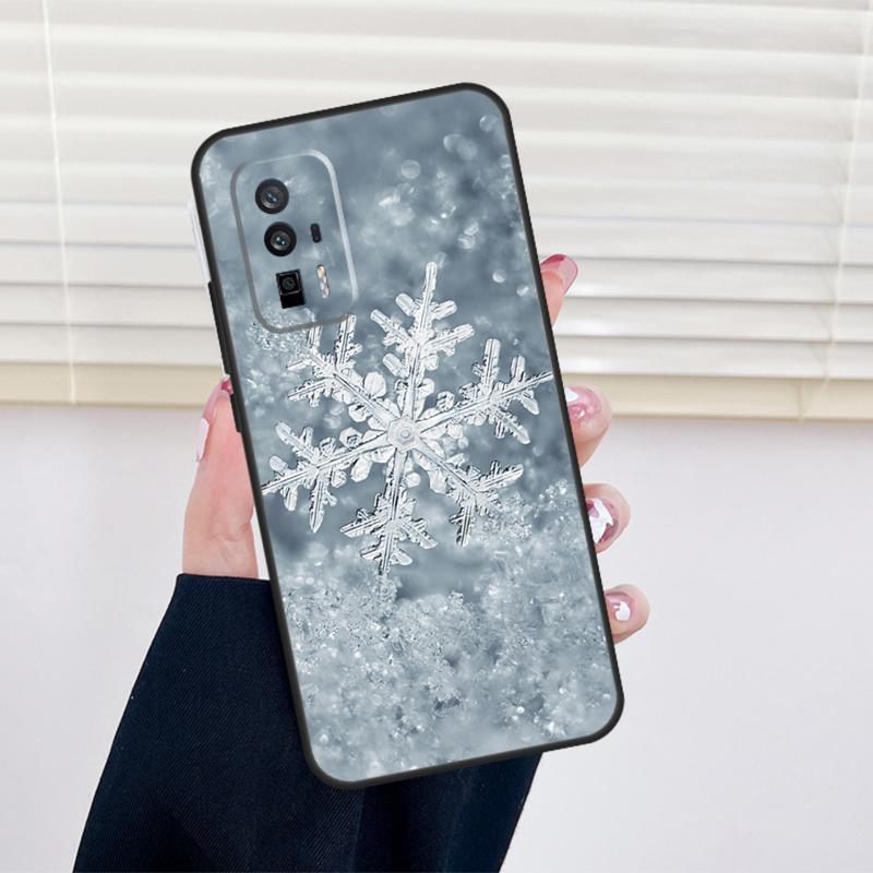 Snow Snowflake Winter Cover For Xiaomi 14 13 15 Ultra 11T 12T 13T 14T Pro POCO X7 Pro X3 X5 X6 M6 F5 F6 Pro Case