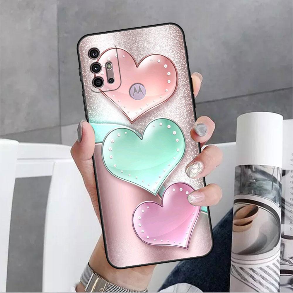

Чехол для Motorola G30 G60 G22 G9 Play G82 G52 G8 G9 G50 One Fusion Edge 20, черный мягкий чехол для телефона Love Bow Moto G200 5G