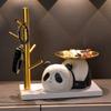 Decorative Panda Statue Creative Animal Sculpture Storage Tray Panda Model Holding Tray for Living Room Hallway Home Decoration