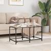 VidaXL Coffee Table with Transparent Glass Top 78.5x40x40cm Steel, Side Table, Living Room Table, Tea Table, End Table 845974