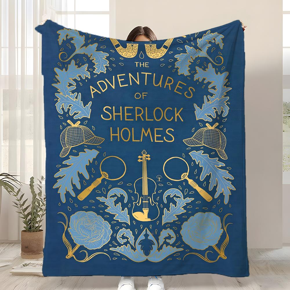 

Classic TV S-Sherlock Holmes Throw Kid-Friendly Flannel Throw Blanket Soft Warm Anti-Static Washable All Season 75x90cm