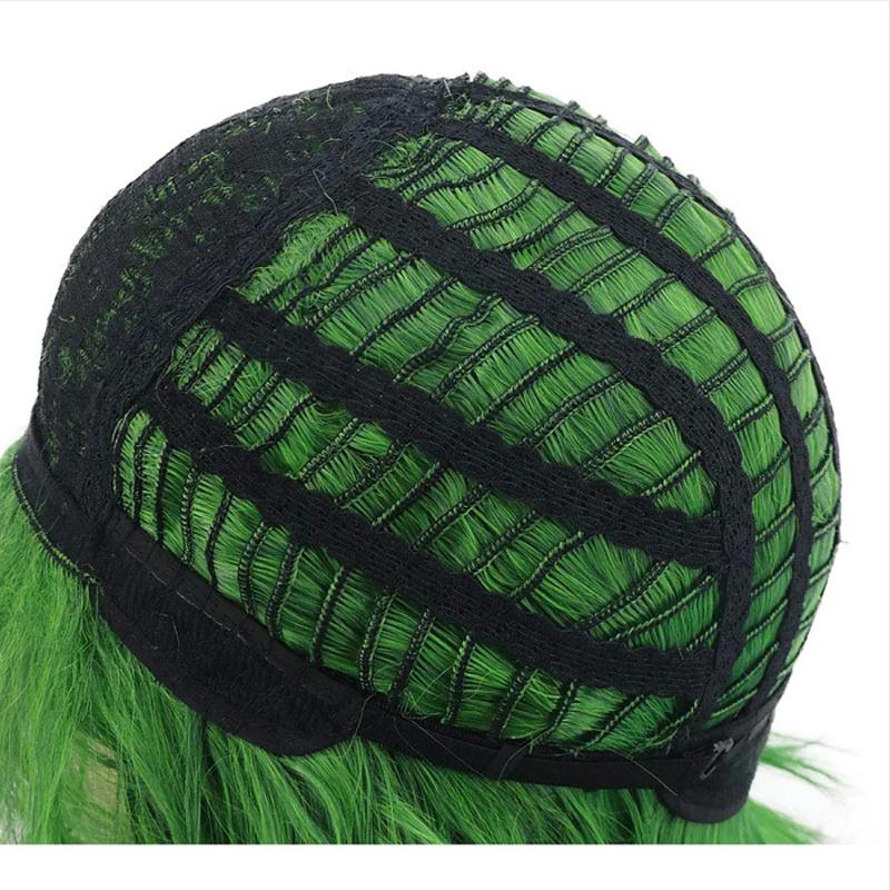 HAIRJOY Synthetic Hair Green Cosplay Wig  Fluffy Short  Curly Anime Hollowen Wigs for Women Men