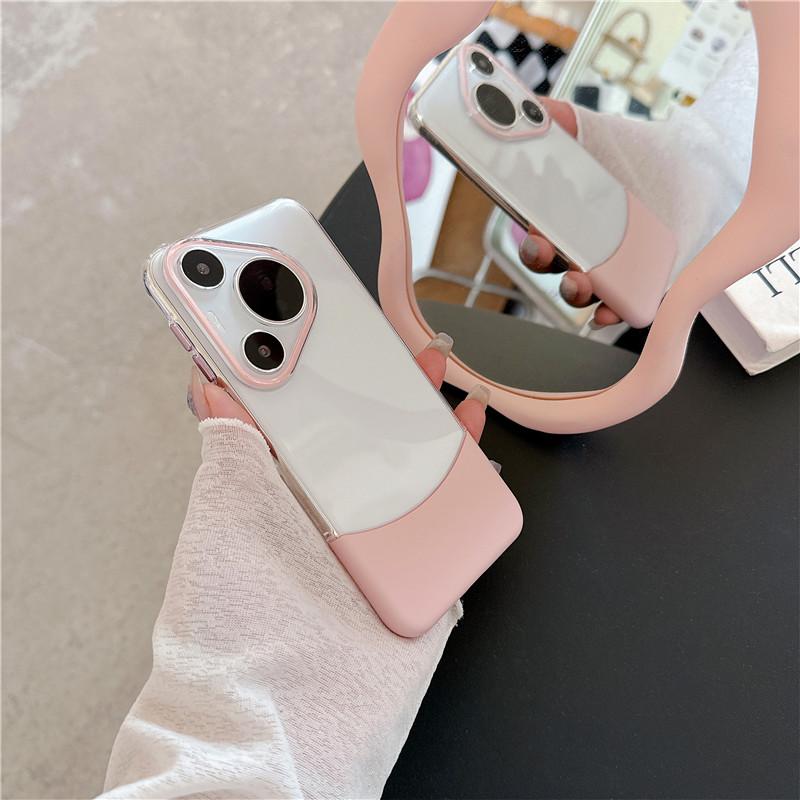 Transparent Double Color Montage Down Up Insert PC Case For Huawei Pura 70 Ultra Pro Plus Shockproof Back Cover Shell Protector
