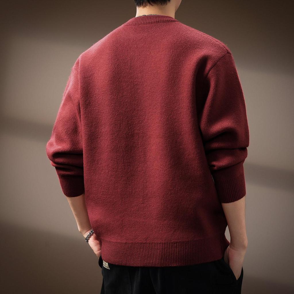 Men's Zodiac Year Horse Print Retro Knit Sweater