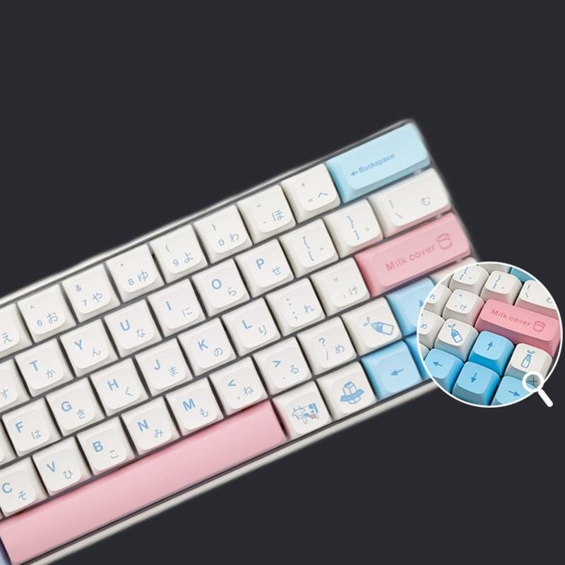 137 Keys Keycap PBT DA  Milk Cover Japanese Dye-sub Personalized Mechanical Keycaps For 61/63/64/68/75/84/87/98/104/108