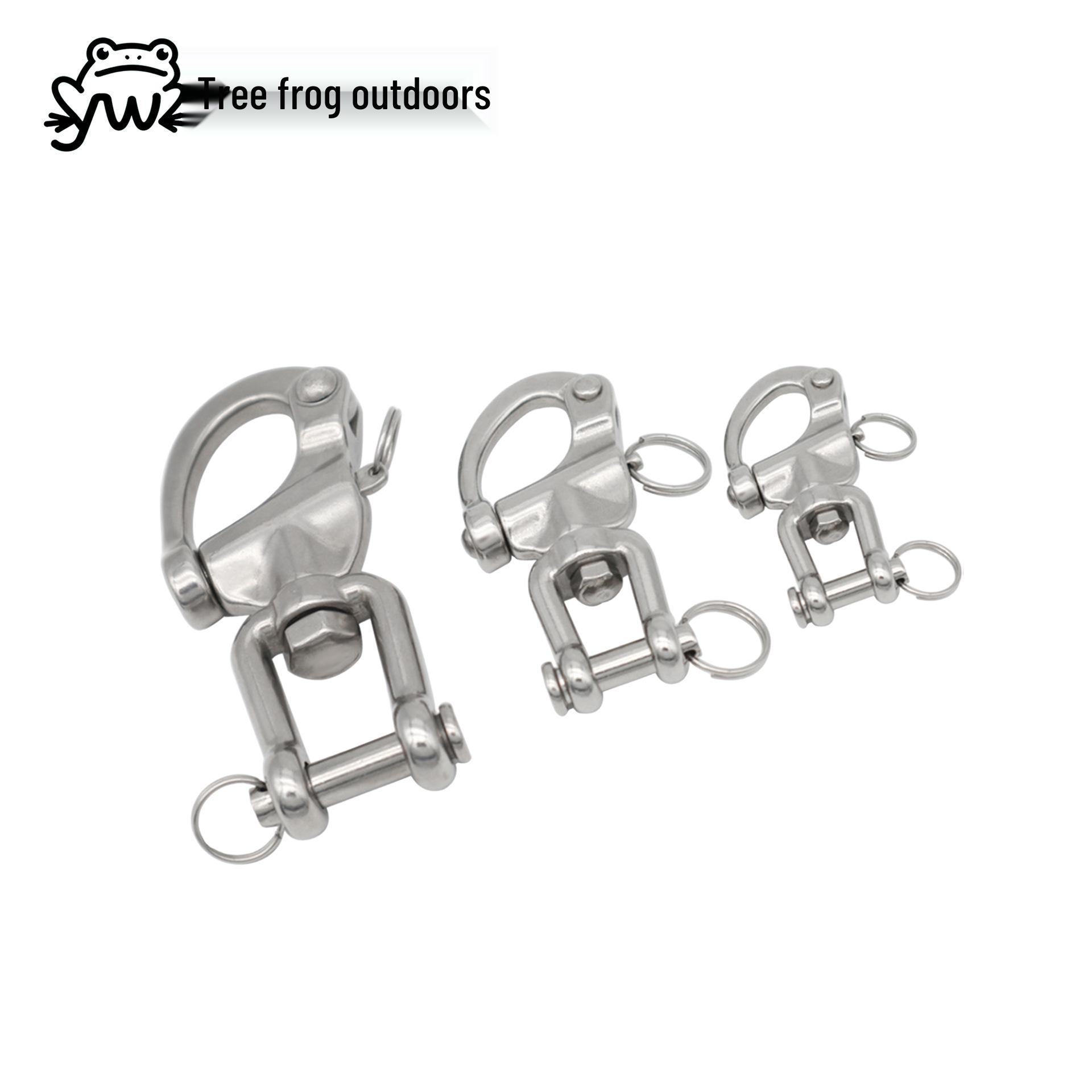 316 Stainless Steel Quick Release Forked Swivel Spring Shackle for Marine Use 70mm (0.067kg)