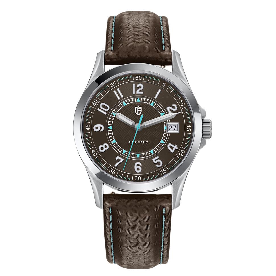 BERNY Herrenuhren PT5000 ST2130 Mechanisch Automatik Luxus Herrenuhr Kalender Super Leuchtend Saphir 10ATM Leicht Ablesbar
