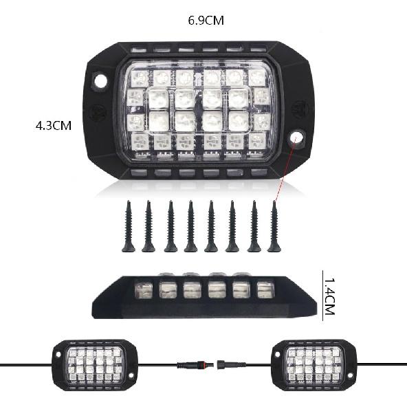 RGB Rock Lights, 8 Pods 36 LEDs SMD Chips Super Bright App Control Underglow Neon Light Exterior Chassis Wheel Well Glow Kit For Off Road Cars Trucks