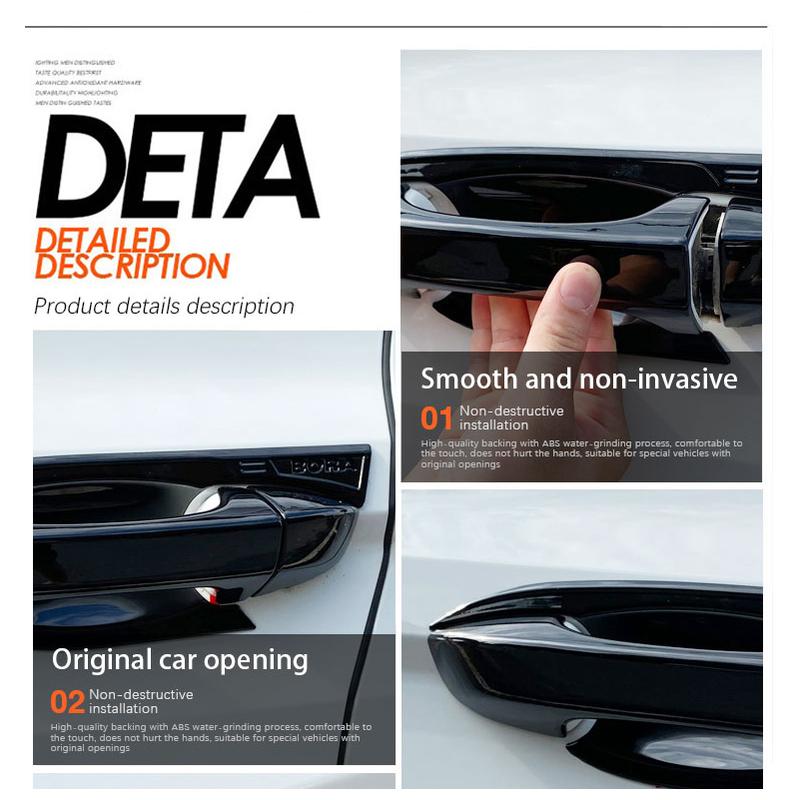for Volkswagen VW Virtus 2018   Gloss Black Smart Door Handle Cover Protective Style Stickers Trim Car Accessories Parts