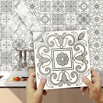 10 sztuk w stylu europejskim naklejki na płytki kuchnia łazienka szafa Home Decor Peel & Stick olejoodporna ceramika pcv artystyczne naklejki ścienne