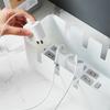 Cable Management Box with Bamboo Lid 7 Holes Plug Board Organizer Multi-functional Plastic Power Cord Stripe Storage Tidy Box