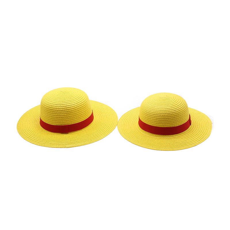 Cartoon Little Yellow Hat Animation Cospiay Straw Hat Summer Shade Beach Hat Parent-Child Performance Dress-Up