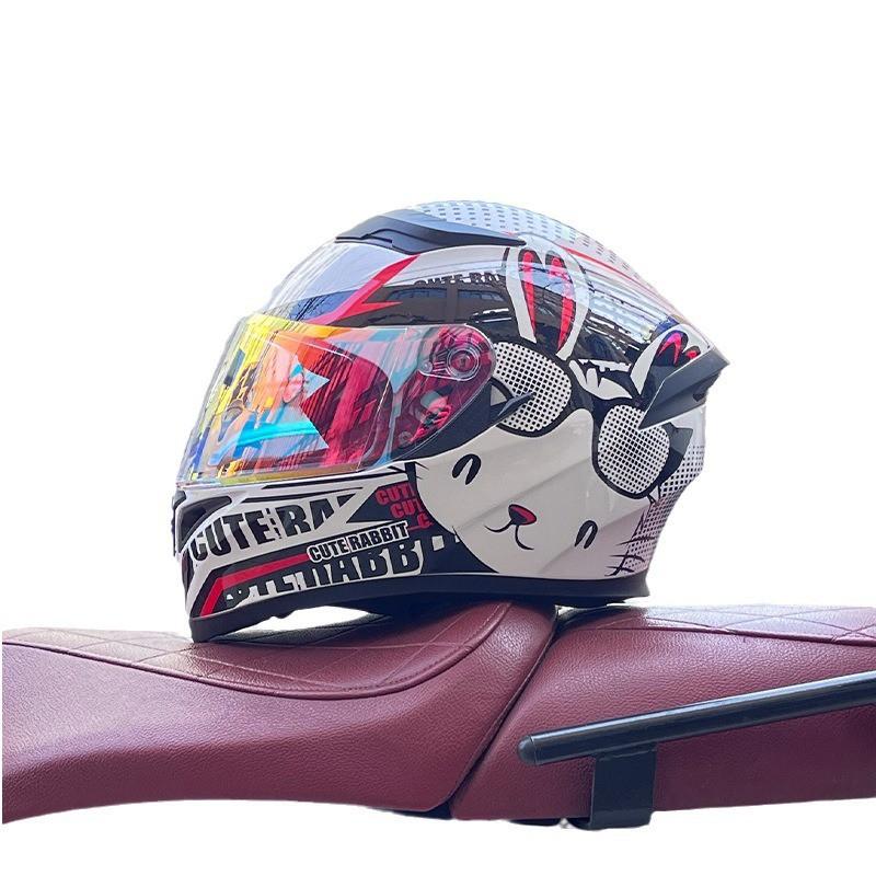 Full Face Motorcycle Helmet With Rear Wing Bluetooth Headset Men All Season Electric Bike Motorbike Riding Safety Gear