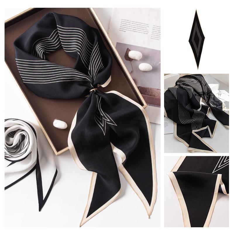 Autumn Women's 100% Mulberry Silk Crepe Double-Sided Scarf – Light Luxury Shawl & Sunscreen Snood