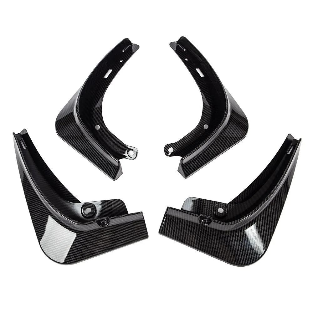 Mud Flaps Mudguards For Tesla Model 3 Y 2017- 2022 2023 Plastic Splash Guards Fender 4Pcs/set Black White Carbon Fiber Color
