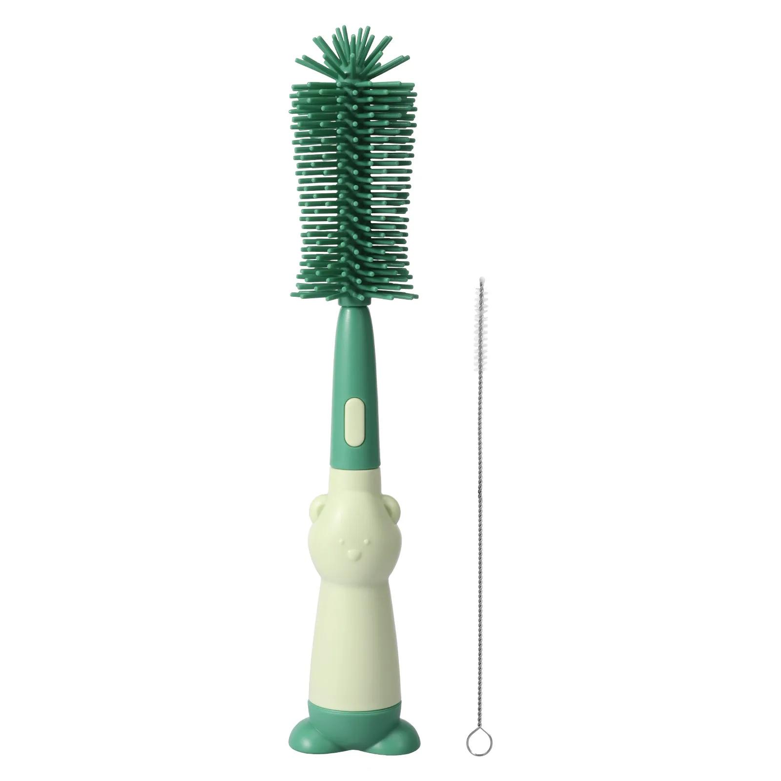 3 in 1 Silicone Baby Bottle Brush Cup Cleaning Set Straw Scrubber Newborn Milk Bottle Brush Portable Glass Cup Washing Tool