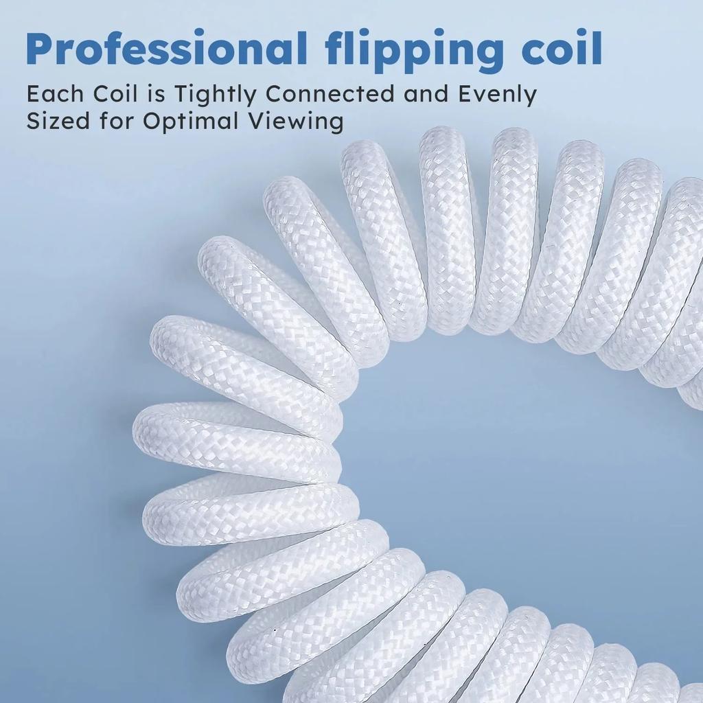 Mechanical Keyboard Cable USB A to TYPE-C Braided Cable Coiled Aviation Connector Cord USB Coiled Cable for Computer Keyboard